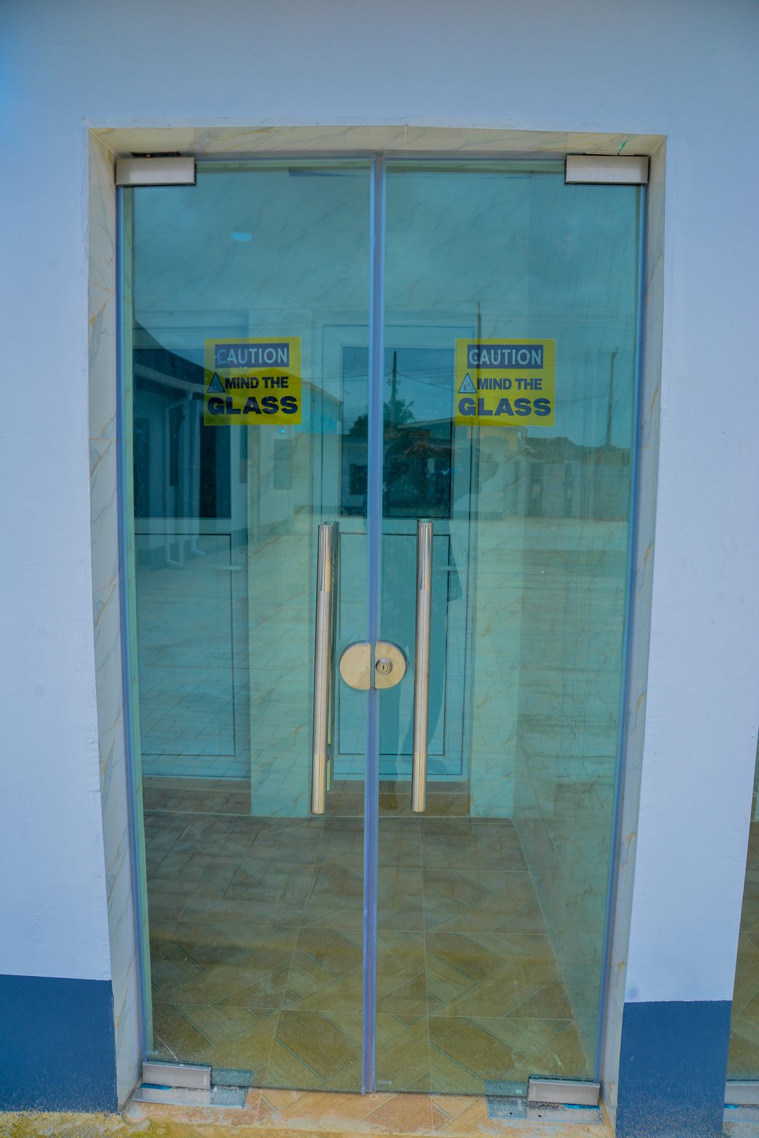 The main entrance to the event center